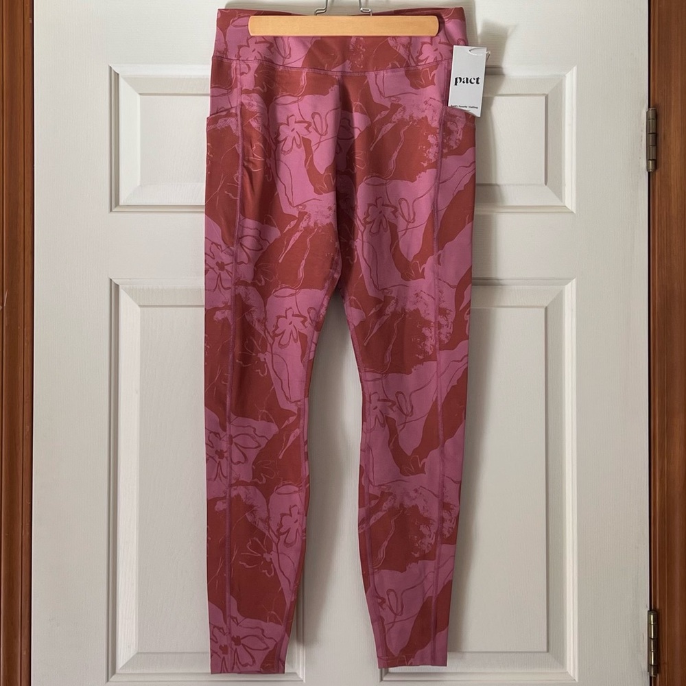 Pact Floral Pink and Red Organic Leggings